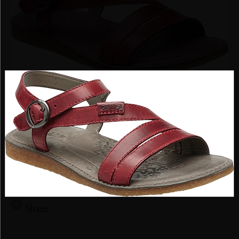 Brown leather keen sandals